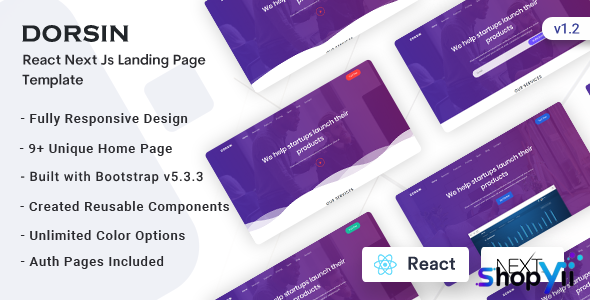 Dorsin v1.0 - React Next Js Landing Page Template