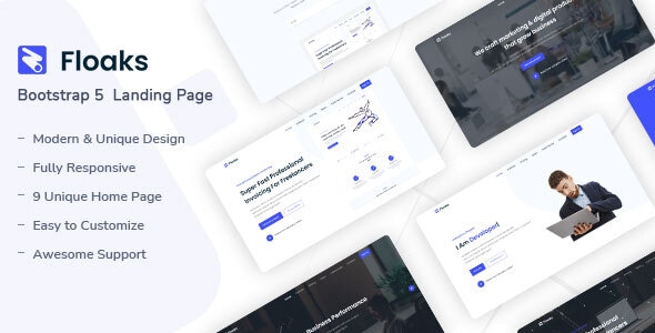 Floaks v1.0 - Responsive Landing Page Template