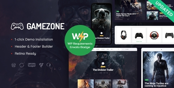 Gamezone v1.1.1 - Gaming Blog & Store WordPress Theme