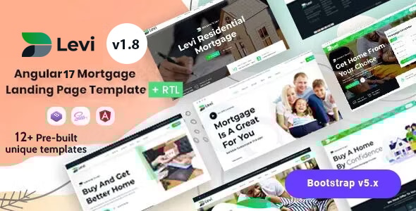 Levi v1.4 - Real Estate Mortgage Landing Angular 14 Template