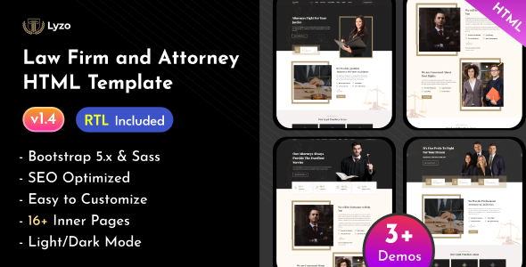 Lyzo v1.2 - Law Firm & Attorney HTML Template