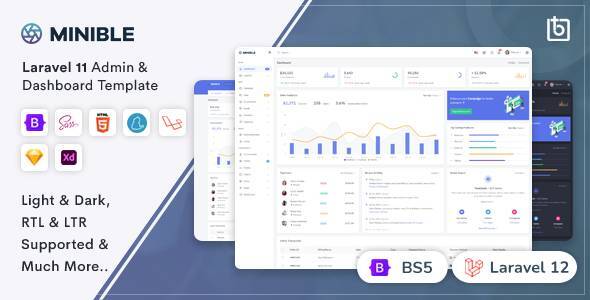 Minible v2.5.1 - Laravel 10 Admin & Dashboard Template