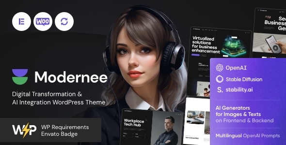 Modernee v1.1.0 - AI Integration & Digital Transformation WordPress Theme