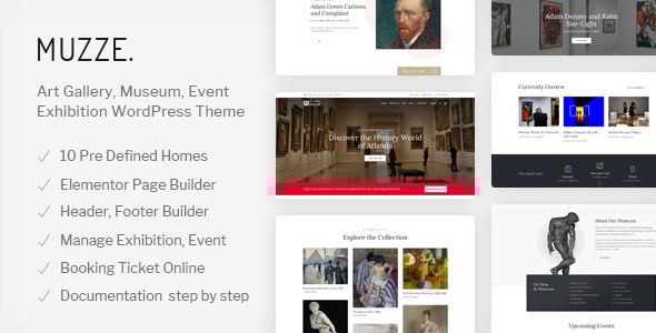 Muzze v1.2.5 - Museum Art Gallery Exhibition WordPress Theme