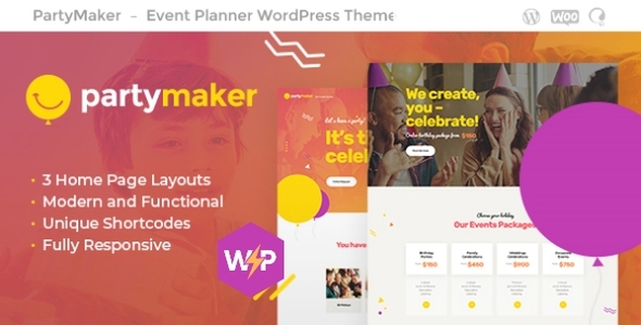PartyMaker v1.1.3 - Event Planner & Wedding Agency WordPress Theme