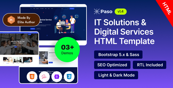 Paso v1.2 - IT Solutions & Digital Services HTML Template
