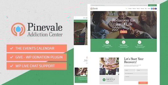 Pinevale v1.0.7 - Addiction Recovery and Rehabilitation Center WordPress Theme