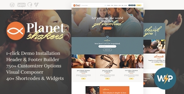 Planet Shakers v1.0.2 - Church & Religion WordPress Theme