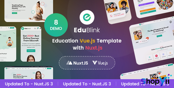 EduBlink v1.0 - Education VueJS Template with NuxtJS