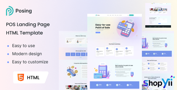 Posing - Point of Sale Landing Page HTML Template