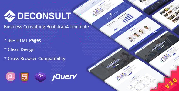 Deconsult v2.0 - Business Consulting Bootstrap4 Template + RTL