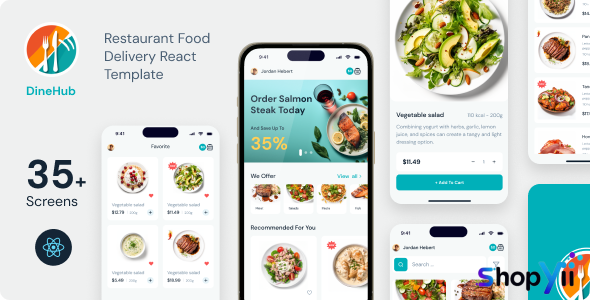 DineHub - Restaurant Food Delivery React Mobile App | PWA