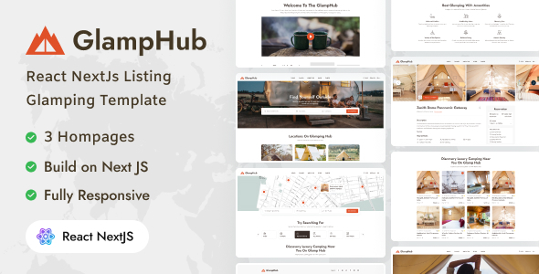 GlampHub - React NextJs Listing Glamping Template