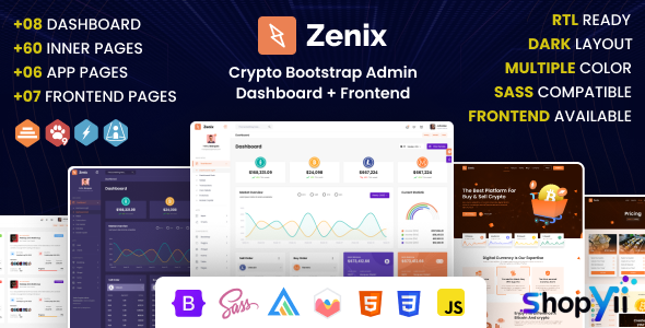 Zenix v1.0 - Crypto Bootstrap Admin Dashboard