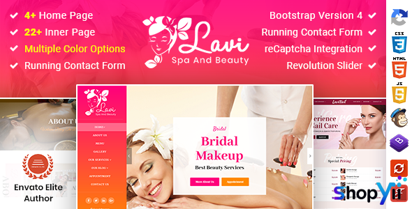 Lavi v1.0 - Beauty Spa Salon Makeup Parlour Bootstrap 4 Template