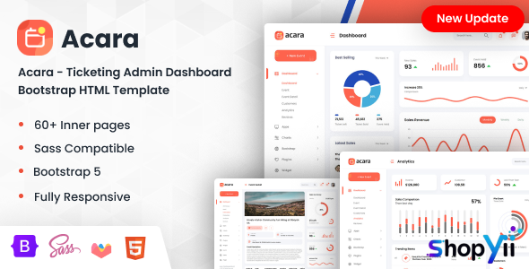 Acara v1.0 - Ticketing Admin Dashboard Bootstrap HTML Template