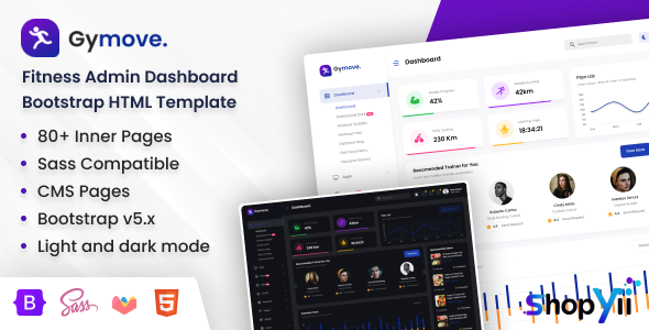 Gymove v1.0 - Fitness Admin Dashboard Bootstrap HTML Template