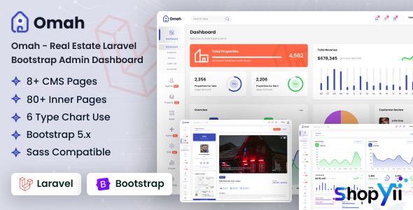 Omah v1.0 - Real Estate Laravel Bootstrap Admin Dashboard