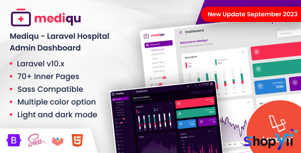 Mediqu v1.0 - Hospital Laravel Admin Dashboard & Bootstrap Template