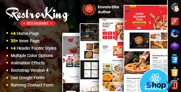 RestroKing v1.0 - Cake Pizza & Bakery React Template