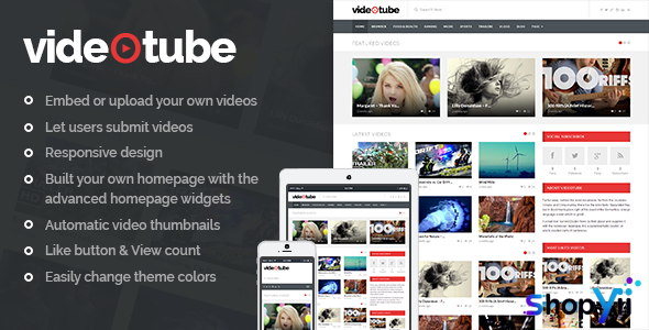 VideoTube v3.4.3.9 - A Responsive Video WordPress Theme