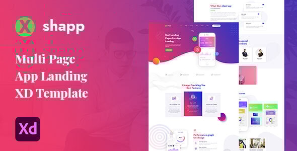 Xshapp v1.0 - Multipage App Landing XD Template
