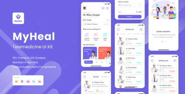 MyHeal v1.0 - Telemedicine App UI Kit