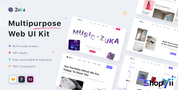 Zuka v1.0 - Multipurpose Web UI Kit for Figma