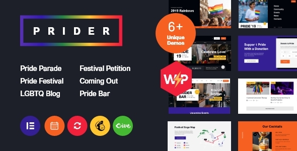 Prider v1.1.1 - LGBT & Gay Rights Festival WordPress Theme + Bar