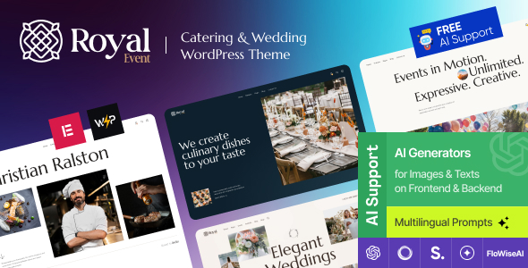 Royal Event v1.5.5 - A Wedding Planner & Catering Company WordPress Theme + Elementor