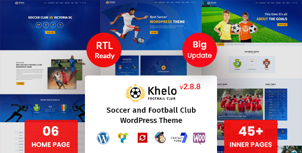Khelo v2.7 - Soccer WordPress Theme