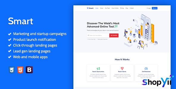 Smart v1.0 - Marketing HTML Landing Page Template