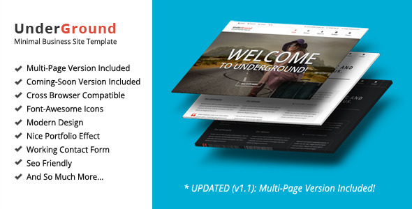UnderGround v1.0 - Minimal Onepage & Multipage Template