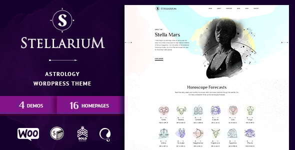 Stellarium v1.2.0 - Horoscope and Astrology WordPress Theme