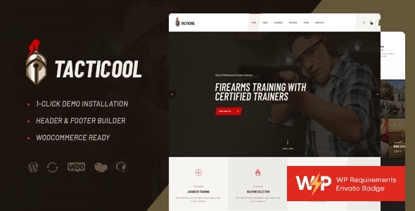 Tacticool v1.0.2 - Shooting Range & Gun Store WordPress Theme