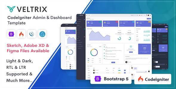 Veltrix - CodeIgniter Admin & Dashboard Template