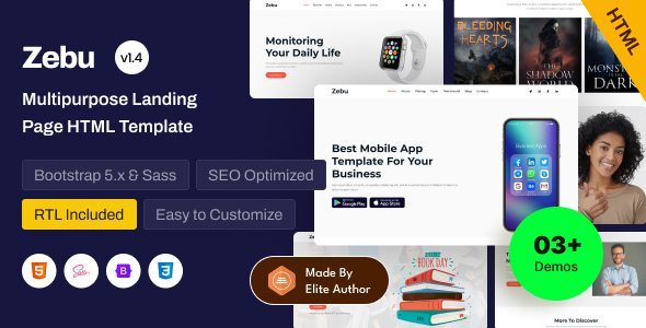 Zebu v1.3 - Multipurpose Landing Page HTML Template