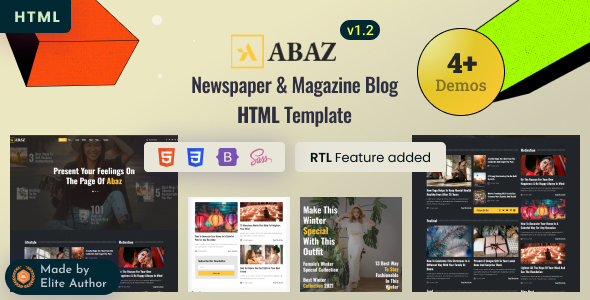 Abaz v1.1 - Newspaper & Magazine Blog HTML Template