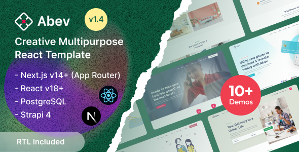 Abev v1.3 - Creative Multipurpose React Next.js Template with Strapi 4