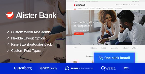 Alister Bank v1.1.2 - Credits & Banking Finance WordPress Theme