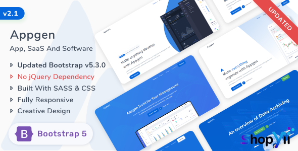 Appgen v2.0 - App, Saas & Software Bootstrap 5 Landing Page Template