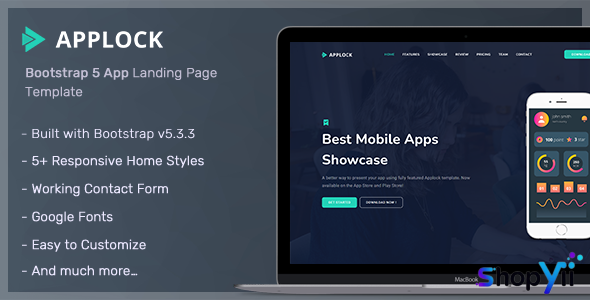 Applock v1.0 - Responsive App Landing Page Template