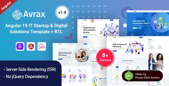 Avrax v1.3 - IT Startup & Digital Services Angular 13 Template