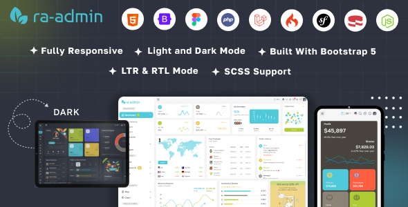 Ra-admin v1.0 - Boostrap, PHP, Laravel, codeigniter, symfony, cake PHP & Figma Admin Dashboard Template