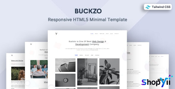 Buckzo v2.0 - Minimal Tailwind CSS 3 Template