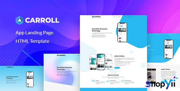 Carroll v2.0 - App Landing Page HTML Template