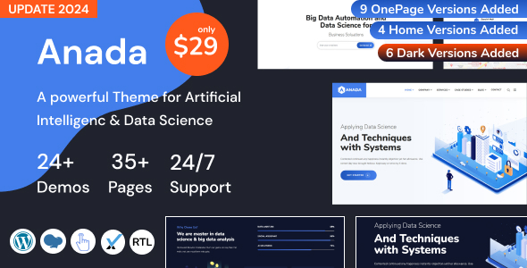 Anada v1.2.0 - Data Science & Analytics Saas WordPress Theme