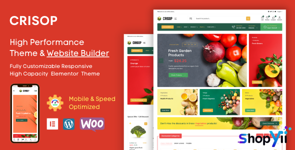 Crisop v1.0.4 - Elementor Grocery Store & Food WooCommerce Theme