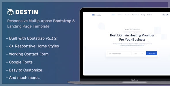Destin v1.0 - Bootstrap 5 Landing Page Template