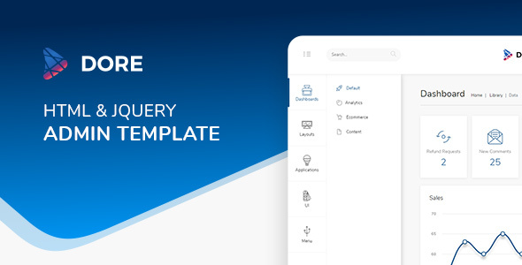 Dore v2.4.0 - Html jQuery Admin Template & Landing Page